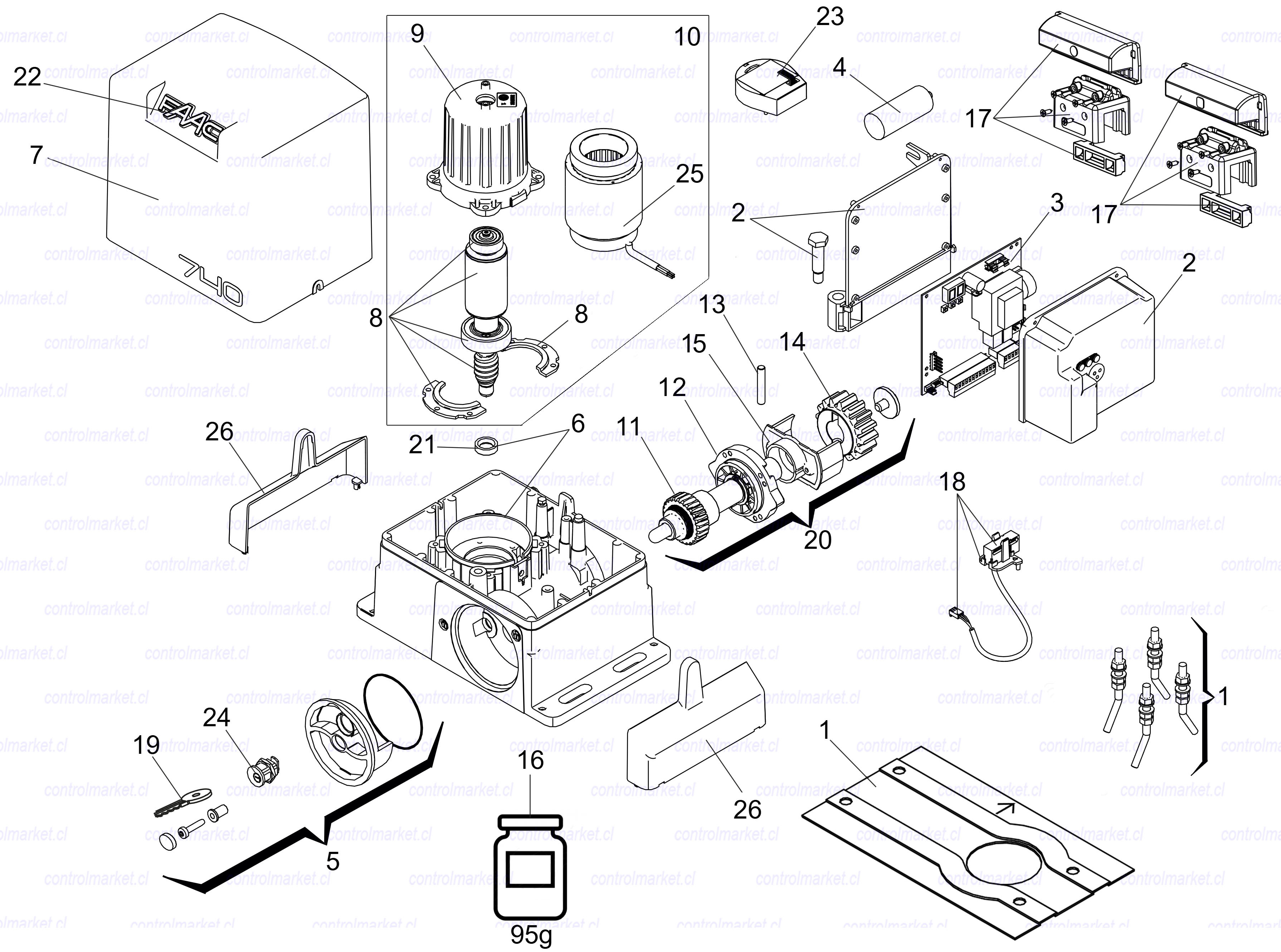 Despiece motor FAAC 740