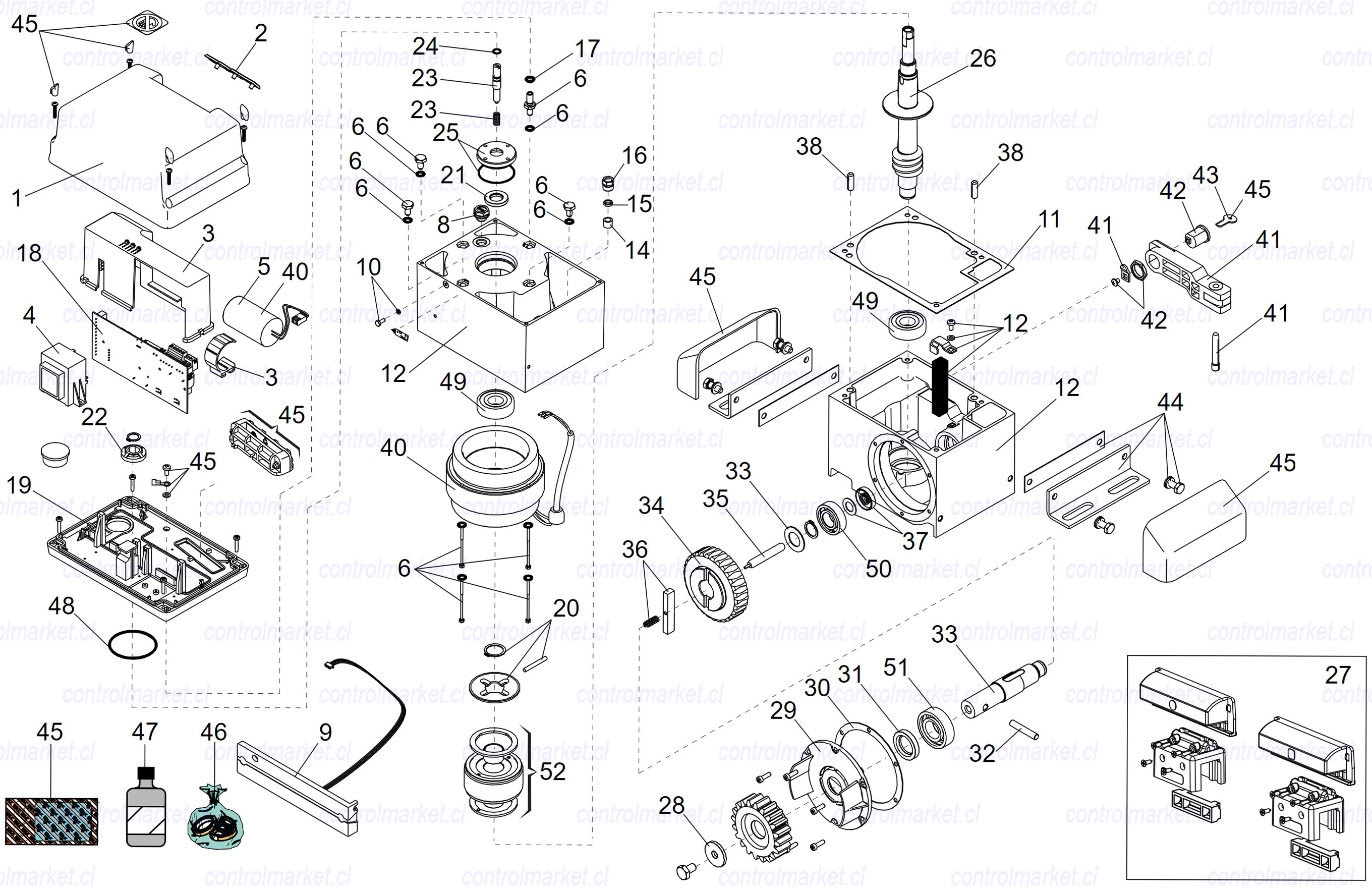 Despiece motor FAAC 746