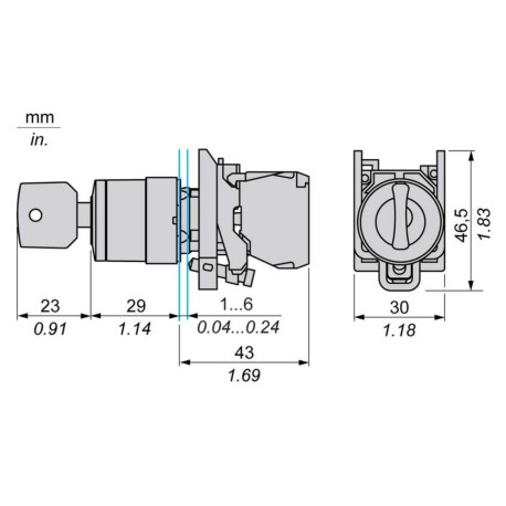 SELECTOR CON LLAVE 0-1 SCHNEIDER