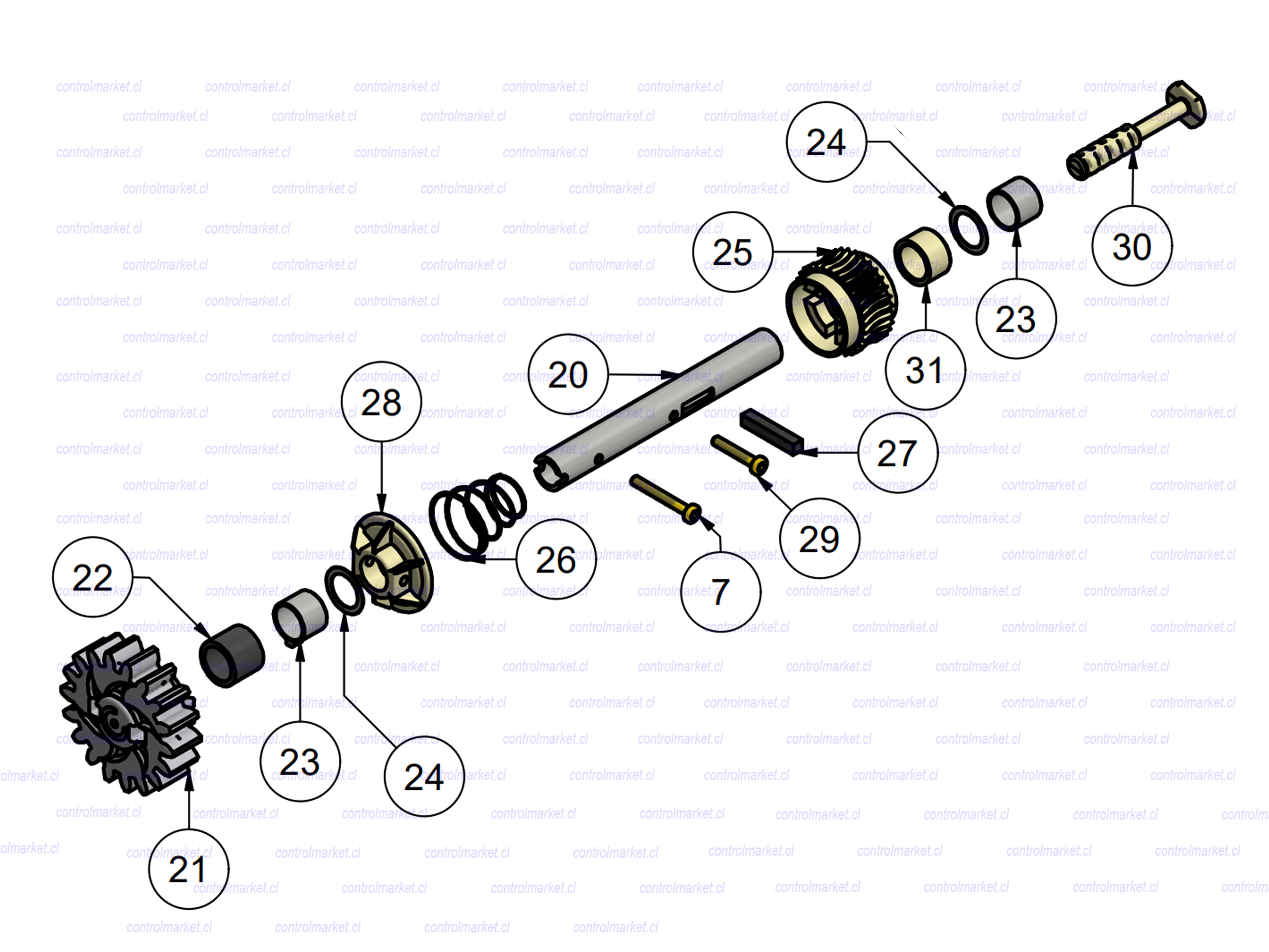 Conjunto Reductor motor Veloti 500-700